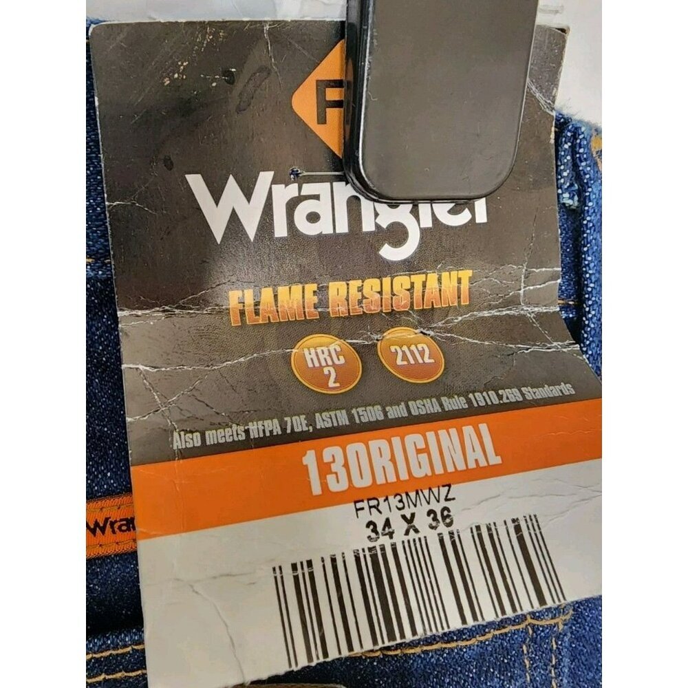 NWT Wrangler FR Jeans Men's 34x36 Straight Work 13 Original Fit FR13MWZ HRC2 - Picture 7 of 7
